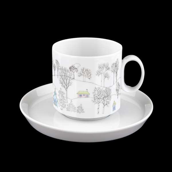 Polygon Winterreise Kaffeetasse + Untertasse Neuware